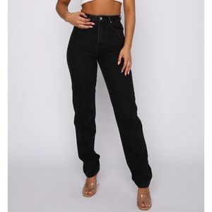 WHITE FOX Who's That Girl Straight Leg Denim Jeans Vintage Black